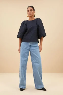 Zasu Jacquard Blouse - Midnight