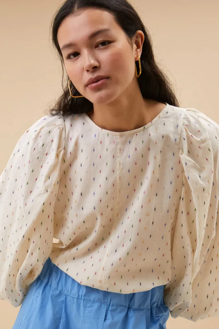 Zasu Lurex Blouse - Off White