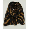 Zebra Print Scarf - Marron Fonce