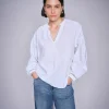 Zeina Linen Blouse - White