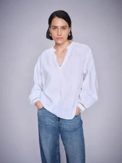 Zeina Linen Blouse - White