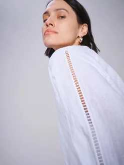 Zeina Linen Blouse - White
