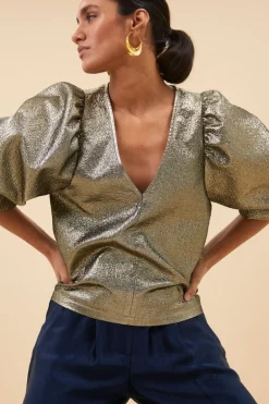 Zita Gold Blouse - Gold
