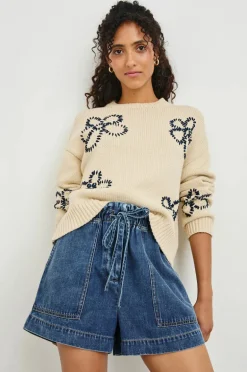 Zoey Jumper - Ivory Navy Daises